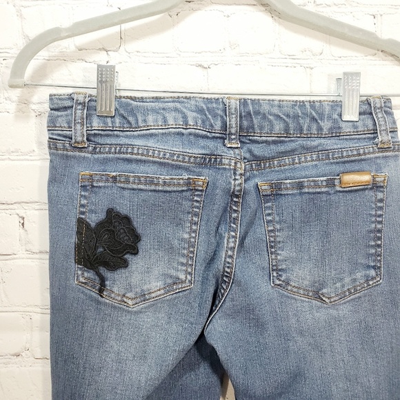 4x20 Joe's girls blue jeans black floral embroider - Picture 4 of 8